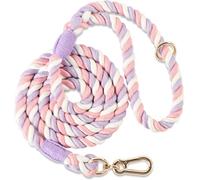 Wttagkl Correa de Perro, Cuerda de algodón Trenzada, Trenzada, para Perros pequeños, medianos y Grandes, macarrón, 122 cm/152 cm,Buntes Macaron-4FT x 1/2in (Pack of 1)