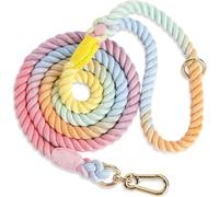Wttagkl Correa de Perro, Cuerda de algodón Trenzada, Trenzada, para Perros pequeños, medianos y Grandes, macarrón, 122 cm/152 cm,Grün-5FT x 1/2in (Pack of 1)