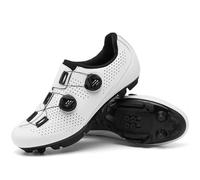 Wttagkl Zapatillas Ciclismo Unisex - Compatibles SPD y SPD-SL (2 Agujeros + 3 Agujeros) - Transpirables - para MTB y Bicicleta de Carretera,Weiß*MTB-39 EU