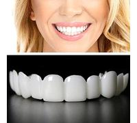 Wttfc 2 Pares Dientes De Carillas Cosméticos Dientes Dentaduras Temporales Instantáneos Dentaduras Comodidad Broche De Presión De Carillas Superiores E Inferiores para Dientes Malos, con Caja