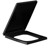 Wttfc Asiento De Inodoro En Forma De V/O,Tapa WC De Cierre Suave con LiberacióN RáPida,Bisagra Ajustable,FáCil InstalacióN Y Limpieza,Negro Polipropileno Tapadera De WC,Square