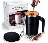 Wtujil Taza de café eléctrica con un termómetro LCD integrado, taza de café magnética automática con visualización de temperatura, taza recargable para preparar café, leche, cacao (negro)