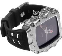 Wtukmo Carcasa de aleación de zinc con kit de modificación de correa de silicona, para Apple Watch S8 7 de 44 mm y 45 mm, correa de gel de sílice resistente con hebilla de acero inoxidable, para