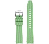 Wtukmo Correa con extremo curvado para Omega X S, colaboración MoonSwatch, correa de liberación rápida de silicona y caucho unisex de 20 mm para correa Seamaster 300(Light green white)
