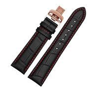 Wtukmo Correa de reloj de piel auténtica para Mido Multifort M005 Series M005930 de 23 mm con hebilla de mariposa de acero inoxidable, 18mm, Ágata