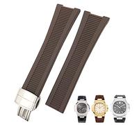 Wtukmo Correa de reloj de silicona de goma con forma de muesca de 25 mm, impermeable, para pulsera de hombre PATEK PHILIPPE Nautilus, 25mm, Ágata