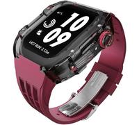 Wtukmo Funda de reloj transparente Glacier de lujo + kit de modificación de correa de reloj de goma, para Apple Watch Band Ultra 8 7 6 5 4 SE 44 mm, 45 mm, 49 mm, actualización de bricolaje, 45MM,