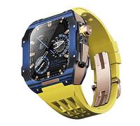 Wtukmo Kit de adaptación de correa de reloj de goma de fibra de carbono de lujo, para Apple Watch 9, 8, 7, 6, SE, 5, 4, Series 44 mm, 45 mm, reemplazo de correa de reloj de repuesto, 45mm, Ágata