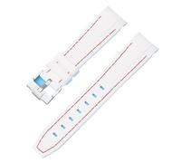 Wtukmo Para Swatch X Omega Moonswatch para Seamaster 300 interfaz curva hombres mujeres calidad reemplazar correa de reloj 20mm(White red line)