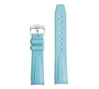 Wtukmo Para Swatch X Omega Moonswatch para Seamaster 300 interfaz curva hombres mujeres calidad reemplazar correa de reloj 20mm(Baby blue silver)