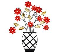 WTXRHW Decoración de Pared de Metal con Flores de Metal de 23 x 19 Pulgadas, decoración artística de Pared como Maceta Grande para Colgar esculturas de Pared para el hogar, apartamento, Dormitorio,