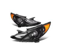 WTXXGQ Juego Faros Delanteros para Hyundai para Sonata 2011-2014 Auto Dynasty Faros Delanteros DRL Cabeza Coche Señal Giro Dinámica Lente LED Sin Bombilla Faro Principal Delantero(Black Amber Corner)