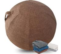 WTZHHK Pelota Pilates, Fitball, Pelota Pilates Embarazadas Incluir Funda Protectora Antideslizante para Sentarse Casa Oficina Incluye Pelota Ejercicio Interior E Inflador (Color : Brown, Size : 55CM)