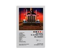 WTZRFV El Último Tour Del Mundo Bad Bunny- Póster motivacional para pared, lienzo impreso, lienzo impreso, decoración del hogar, sala de estar, dormitorio, diseños modernos, estilo sin marco, 30 x 45