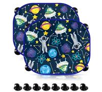 WTZWYFWJ 2 Piezas Parasol Coche Bebe,Negro Parasol Coche Infantil, para Proteger del Sol a Bebés y Mascotas-Astronauta