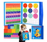 WTZWYFWJ Rompecabezas Educativo De Fracción Magnética,Manipuladores Matemáticos Magnéticos,Montessoris Magnetic Book,Azulejos De Fracciones Magnéticas para Niños Mayores De 5 Años