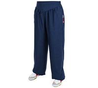wu designs Pantalones de entrenamiento para mujer de algodón (ligeros) Kung Fu & Yoga, azul oscuro, S