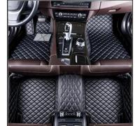 WUAISHBP Alfombrillas Coche para Seat Ibiza 2008-2012 2013 2014 2015 2016 2017, Cuero Cobertura Completa Antideslizantes Protección Coche Alfombras,Black