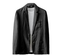 WUANGHEAO Chaquetas De Traje De Lino para Hombre, Chaquetas De Traje Ligeras De 2 Botones, Solapa Delgada, Chaqueta Blazer De Un Solo Pecho, Chaqueta Informal para Fumar, Abrigo Deportivo Transpirab