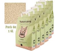 WUAPU NATURCORN ORIGINAL Sustrato en pelets para gato, caja 6 x 6L (18kg)