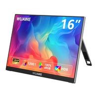 WUAWE Monitor portátil de 16 Pulgadas de 1920 x 1200P con Soporte, Monitor portátil Externo USB-C HDMI para Laptop, Monitor de Juegos IPS HDR Freesync, Plug & Play para PC, Mac, teléfono, PS5, Xbox