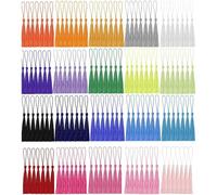 WUBAYI 140 borlas para manualidades, 20 colores sedosos, mini marcapáginas y guirnalda de borlas, suministros de manualidades, accesorios de decoración del hogar