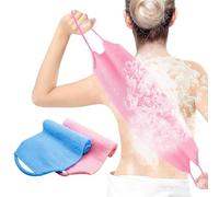 WUBAYI 2 piezas de limpiador de espalda, limpiador corporal para ducha, limpiador de ducha de nailon, elástico para la espalda, lufa para hombres y mujeres, lufa de espalda para uso en la ducha