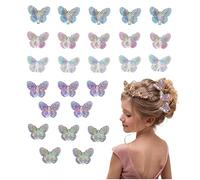 WUBAYI 25 piezas - Pinzas para el pelo de mariposa brillante para niños, pinzas para el cabello dulces y lindas, mini pinzas trenzadas para el cabello, accesorios para el cabello para mujer