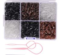 WUBAYI 2500 Gomas del Pelo Pequeñas, Gomas Invisibles Transparentes/Negras/Marrones, Horquillas Mini para Mujeres Niñas Hombres Niños, Bandas de Goma Suaves para Peinados Infantiles/Bodas
