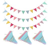 WUBAYI 36 banderines plegables de arpillera para exteriores, impermeables, reutilizables, resistentes a los aplastamientos, banderas triangulares de color arcoíris para jardín, boda, fiesta de