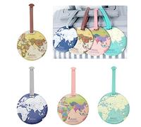 WUBAYI 4 etiquetas para equipaje, mapa del mundo, etiquetas para equipaje, etiquetas para direcciones, etiquetas impermeables para nombre, direcciones, bolsos, maletas, bolsas para bolsas de viaje,