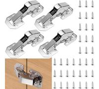 WUBAYI 4 Piezas Bisagra de Puente Soft-Close Reforzada 4 Pulgadas con Tornillos - Sin Ranura Requerida - Para Puertas de Armario de Cocina | Acero Laminado en Frío