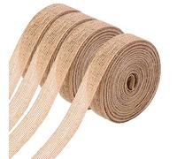 WUBAYI 4 rollos de cinta natural, yute, marrón claro, rústica, 10 m x 2 cm, para manualidades, decoración de boda y envoltura de regalos