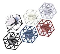 WUBAYI 5 manteles de silicona para encimeras de cocina, antiquemaduras, salvamanteles para cocina y comedor, tapete para ollas calientes, tapete para platos, soporte para cucharas, posavasos