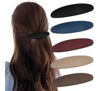 WUBAYI 5 pinzas para el cabello con broche automático multicolor mate | Pasadores franceses para mujeres y niñas | Sujeción segura para todo tipo de cabello (negro, marrón, rojo, caqui, azul marino)