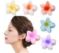WUBAYI 6 pinzas para el pelo de flores, antideslizantes, pinzas hawaianas de sujeción fuerte para cabello de grosor medio para mujeres y niñas