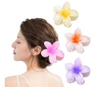 WUBAYI 6 pinzas para el pelo de flores, pinzas antideslizantes de sujeción fuerte hawaiana para cabello de grosor medio para mujeres y niñas (#002 4 piezas)