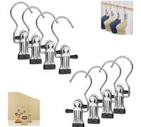 WUBAYI 8 clips portátiles antideslizantes para lavandería, ganchos giratorios de 360° para perchas de viaje, hogar, botas, toallas