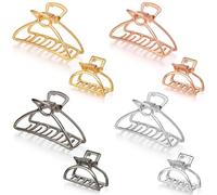 WUBAYI 8 pinzas de metal para mujer, 7,5 cm y 4 cm, color dorado, plateado, oro rosa, negro pistola, accesorios antideslizantes para el cabello