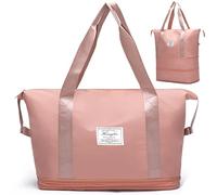 WUBAYI Bolsa de viaje, bolsa de viaje expandible de doble capa, bolsa de fin de semana de gran capacidad, bolsas de viaje separadas secas y húmedas para mujeres, bolsa de viaje Foldie con funda de