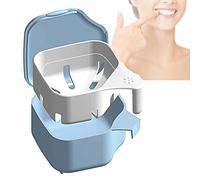 WUBAYI Caja de prótesis con baño dental, caja higiénica de doble propósito, para guardar e sumergir protectores bucales, retenedores ortho y aparatos dentales