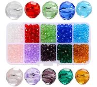 WUBAYI Cuentas de cristal transparente, material de collar de cuentas de piedra con cuentas, cristales de pulsera a granel, para joyas/pendientes/kits de fabricación de anillos (150 unidades)