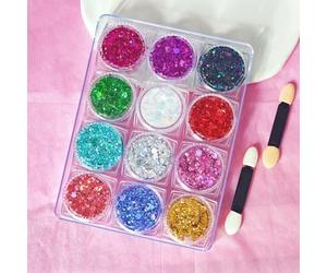 WUBAYI Gel brillante autoadhesivo para cara y cuerpo - Kit de maquillaje para festivales faciales, cuerpo incluido, juego de 12 colores con 2 pinceles, ideal para espectáculos, cosméticos y fiestas