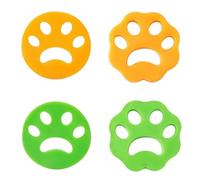 WUBAYI Juego de 4 eliminadores de pelo de mascotas para lavadora [2 verdes + 2 amarillos] - Círculo y forma de flor, efectivos atrapasueños de perro/gato para ropa, secadora y coche, reutilizables