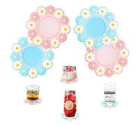 WUBAYI Juego de 4 Salvamanteles Decorativos - Diseño Margaritas en PVC Suave Antideslizante, para Hogar/Bodas/Navidad, Coasters Mesa Regalo Decoración