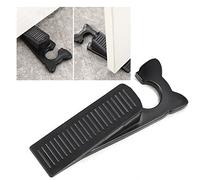 WUBAYI Juego de 4 topes de puerta con ganchos, cuña de goma antideslizante en forma de gato, para baño, cocina y oficina (negro)