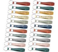 WUBAYI Juego de llaveros de silicona motivacional, 20 piezas con citas inspiradoras, colores frescos, 10 cm de longitud