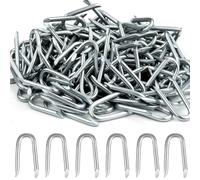 WUBAYI Paquete de 100 clavos en forma de U - Grapas en U, clavos en U, abrazaderas de acero para cercado seguro de jardín, tela de control de malezas, valla de estacas e instalación de malla de