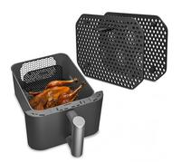 WUBAYI Paquete de 2 protectores de salpicaduras negros para freidora de aire Ninja de doble pila modelos SL300EU, SL400, SL401, evita salpicaduras de aceite, mantiene la encimera limpia, accesorio