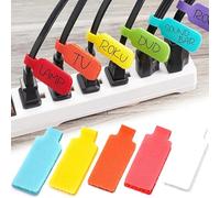 WUBAYI Paquete de 32 etiquetas reutilizables para cables de tamaño grande, etiquetas de cable de escritura de 4,5 x 2 cm para cine en casa, estantes de servidores y cables de oficina